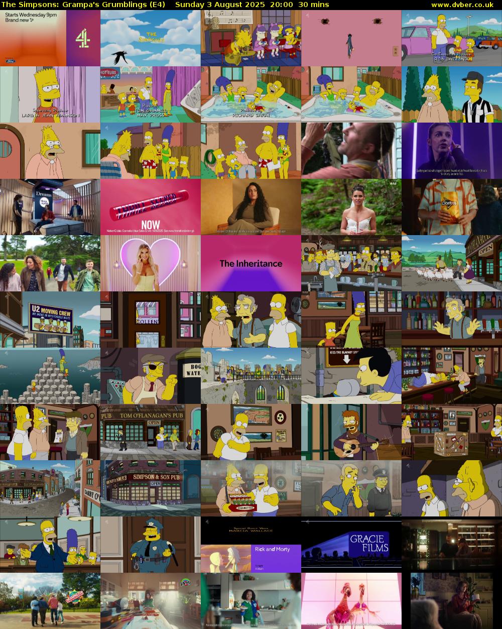 The Simpsons: Grampa's Grumblings (E4) Sunday 3 August 2025 20:00 - 20:30