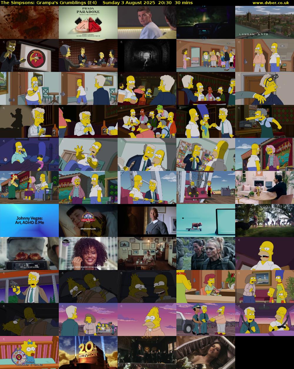 The Simpsons: Grampa's Grumblings (E4) Sunday 3 August 2025 20:30 - 21:00