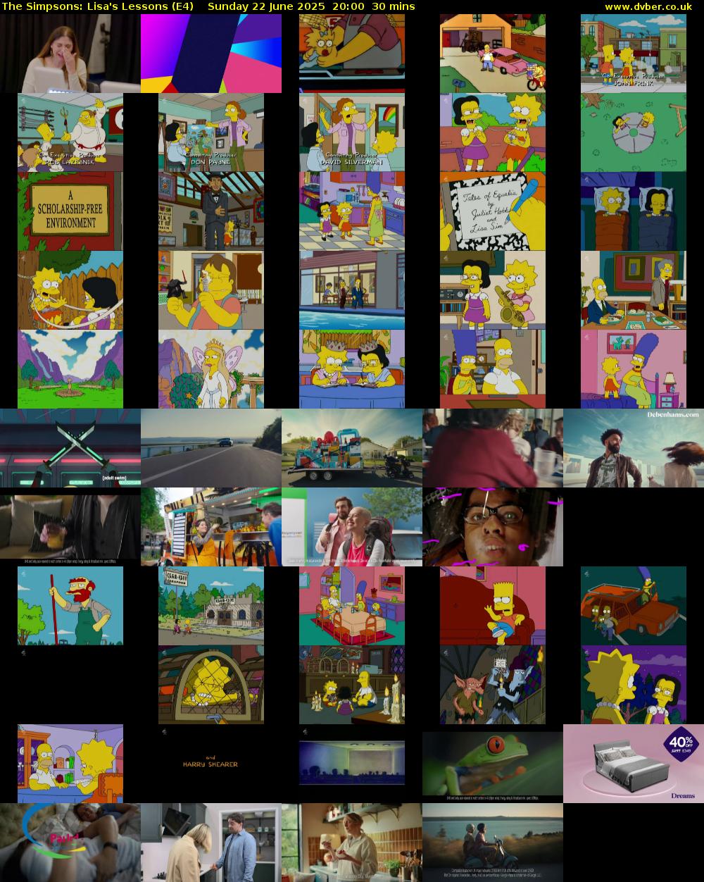 The Simpsons: Lisa's Lessons (E4) Sunday 22 June 2025 20:00 - 20:30