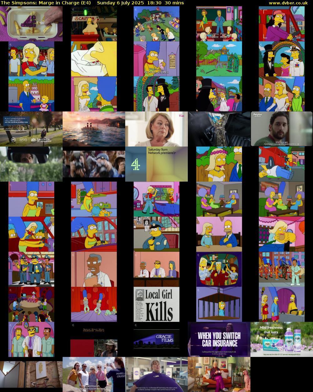 The Simpsons: Marge in Charge (E4) Sunday 6 July 2025 18:30 - 19:00