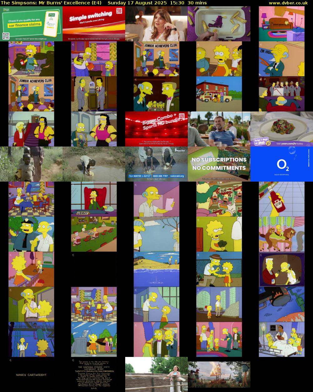 The Simpsons: Mr Burns' Excellence (E4) Sunday 17 August 2025 15:30 - 16:00