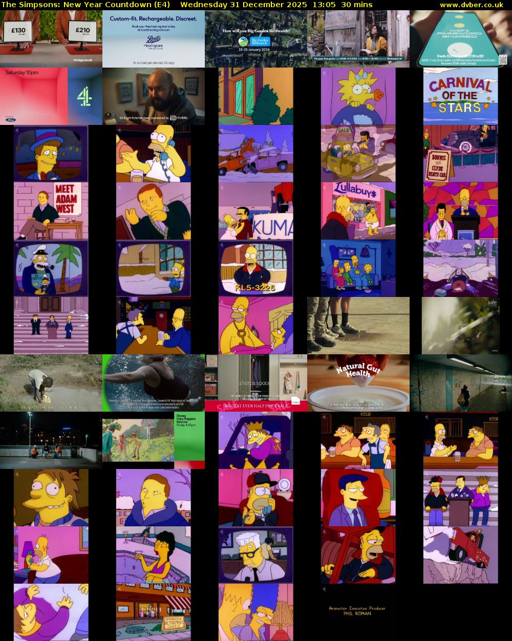 The Simpsons: New Year Countdown (E4) Wednesday 31 December 2025 13:05 - 13:35