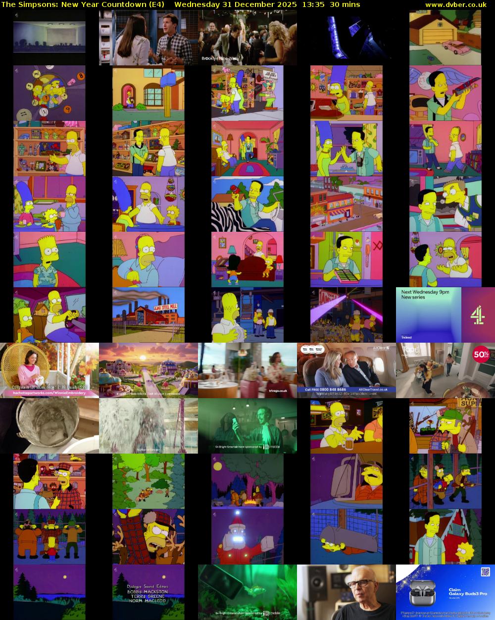 The Simpsons: New Year Countdown (E4) Wednesday 31 December 2025 13:35 - 14:05