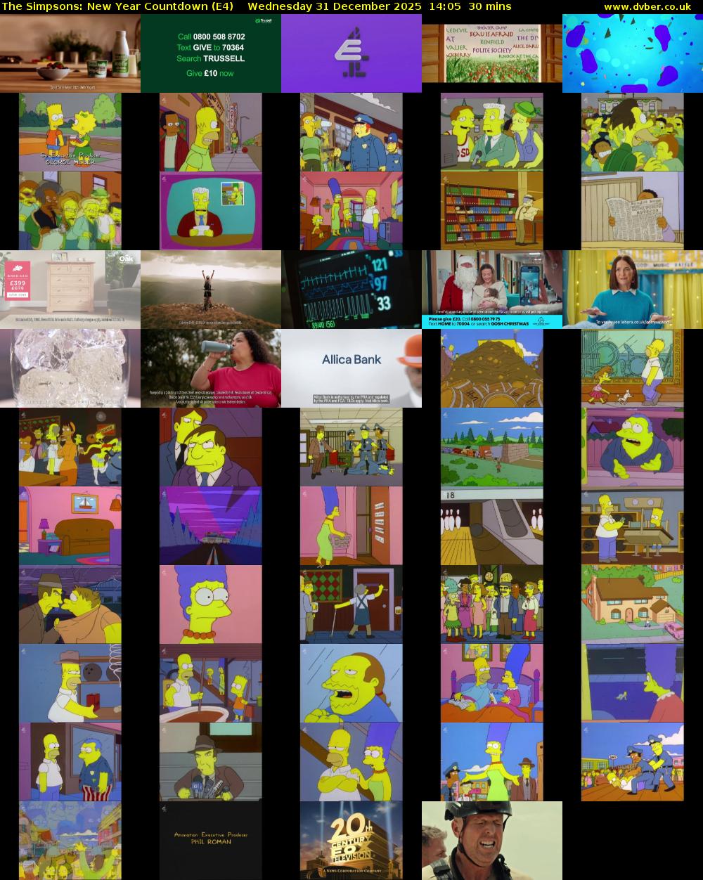 The Simpsons: New Year Countdown (E4) Wednesday 31 December 2025 14:05 - 14:35