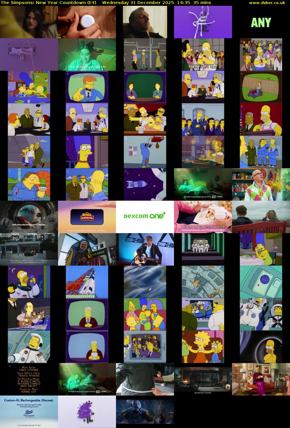 The Simpsons: New Year Countdown (E4) Wednesday 31 December 2025 14:35 - 15:10
