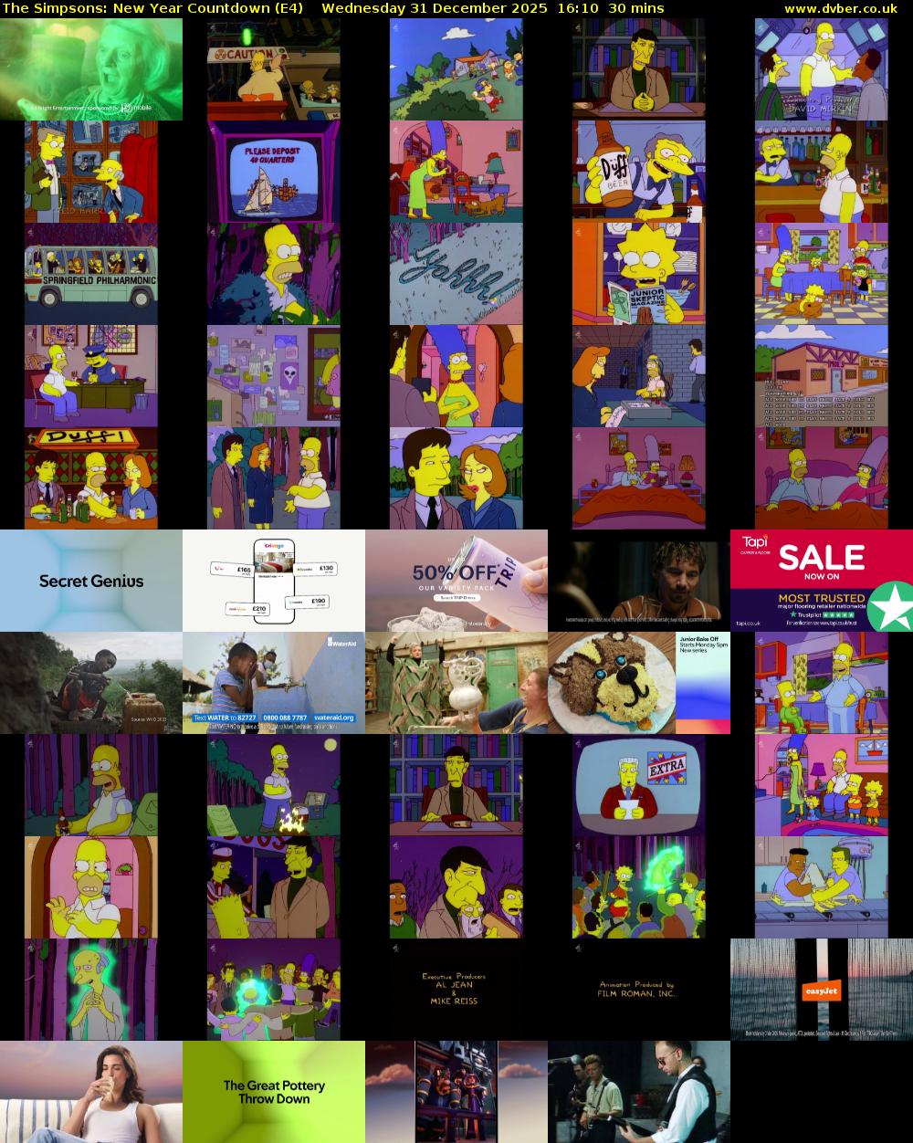 The Simpsons: New Year Countdown (E4) Wednesday 31 December 2025 16:10 - 16:40