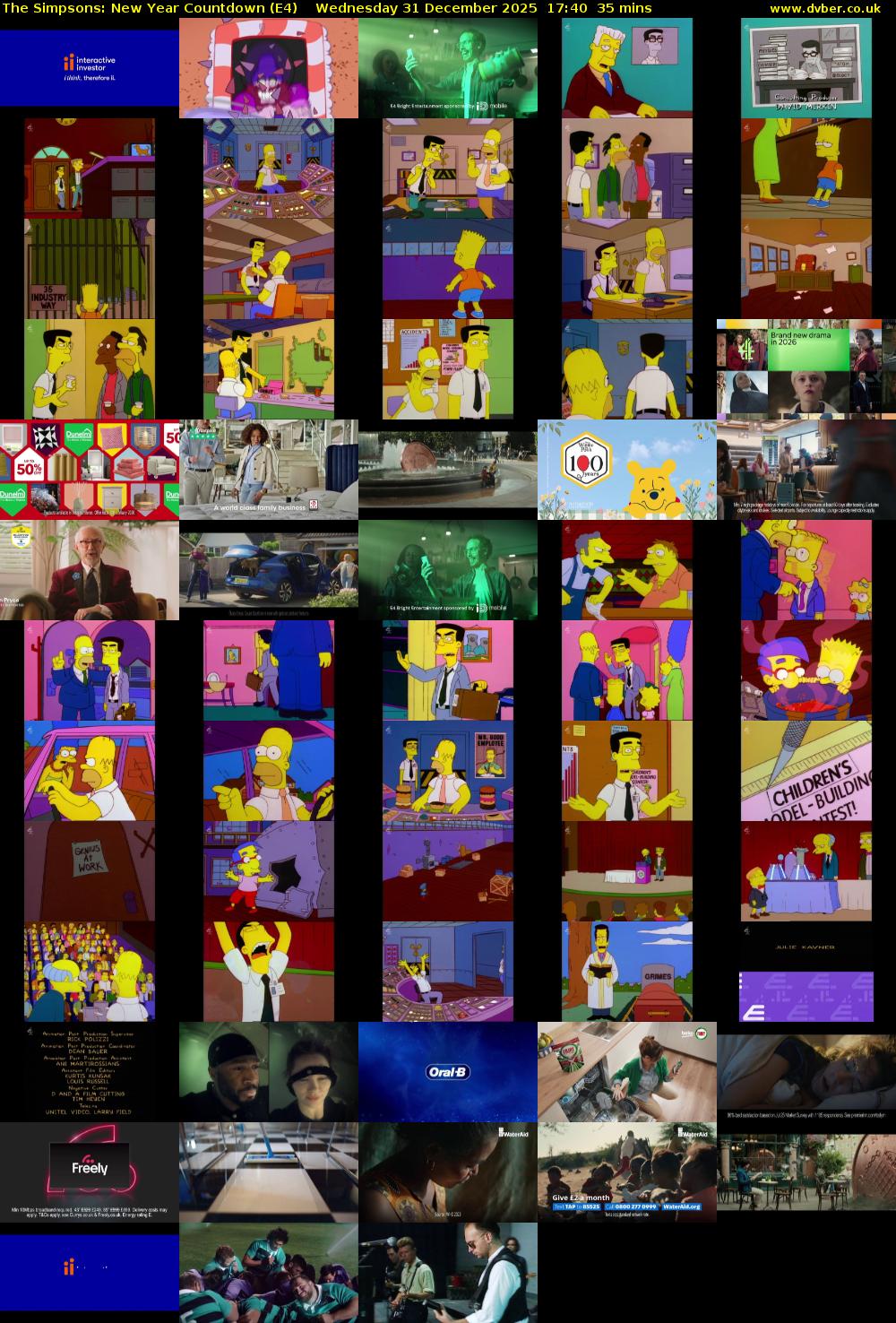 The Simpsons: New Year Countdown (E4) Wednesday 31 December 2025 17:40 - 18:15
