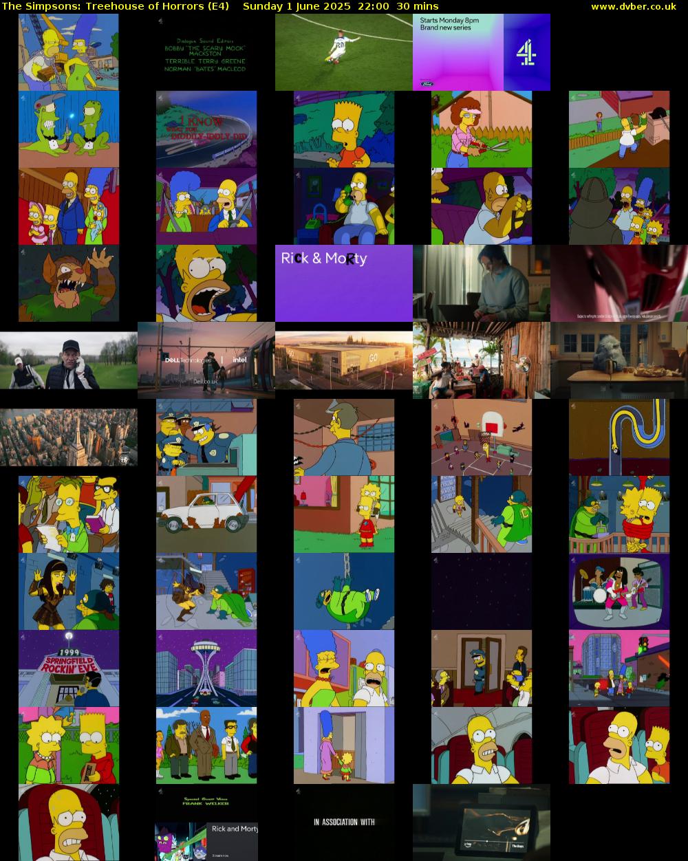 The Simpsons: Treehouse of Horrors (E4) Sunday 1 June 2025 22:00 - 22:30