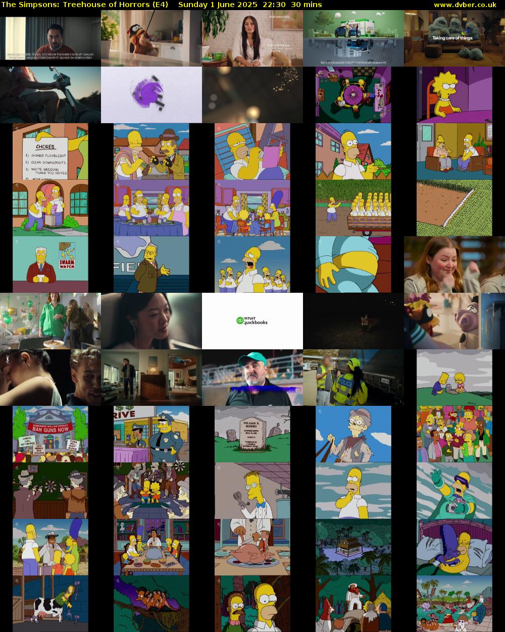 The Simpsons: Treehouse of Horrors (E4) Sunday 1 June 2025 22:30 - 23:00