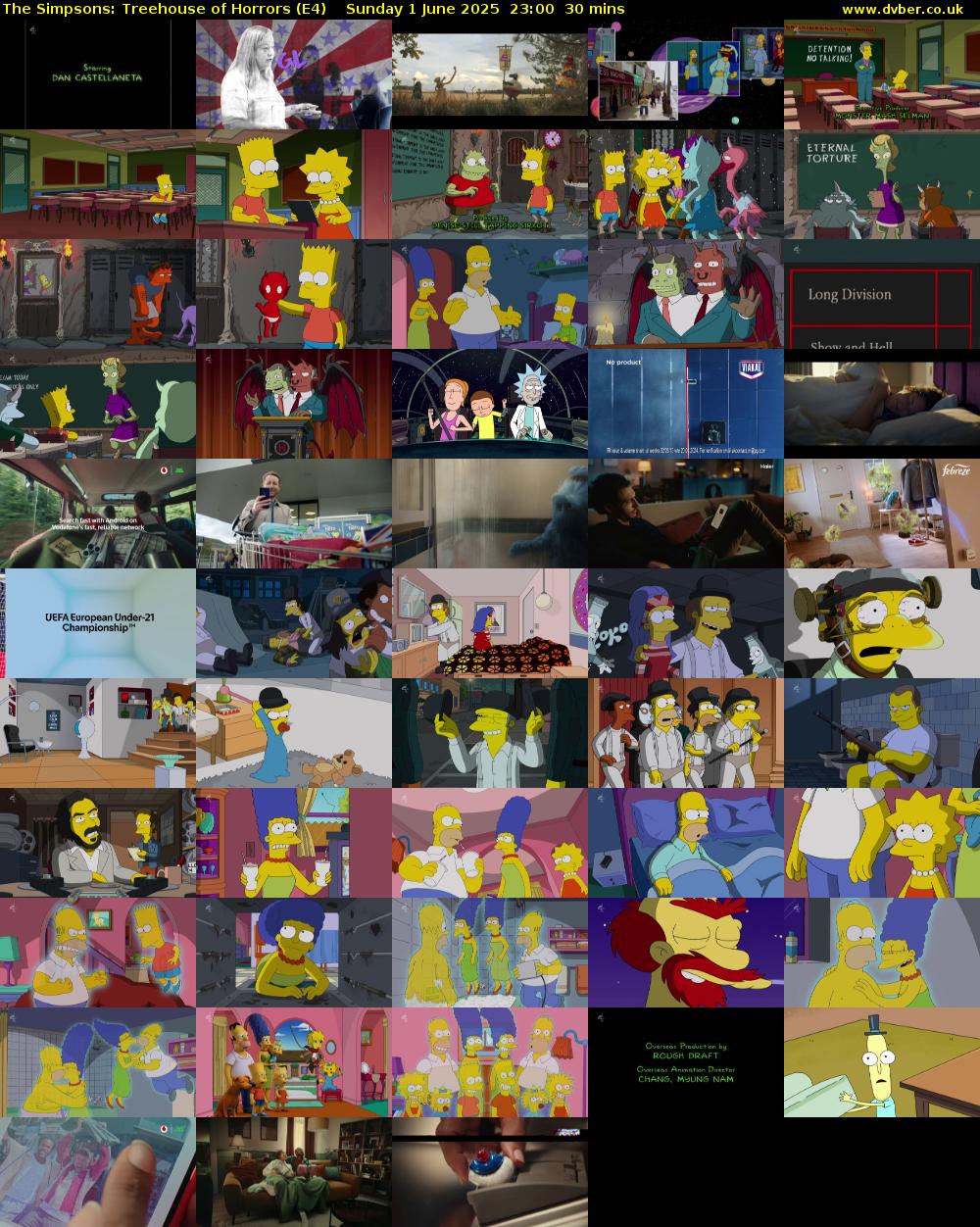 The Simpsons: Treehouse of Horrors (E4) Sunday 1 June 2025 23:00 - 23:30