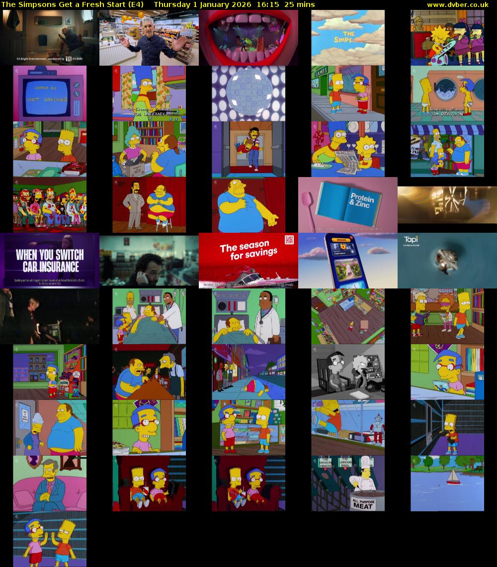 The Simpsons Get a Fresh Start (E4) Thursday 1 January 2026 16:15 - 16:40