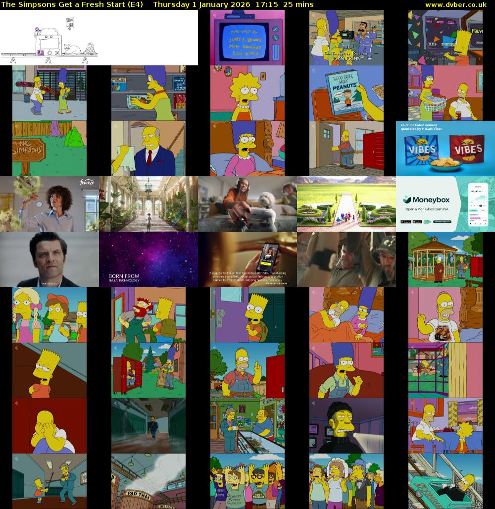 The Simpsons Get a Fresh Start (E4) Thursday 1 January 2026 17:15 - 17:40