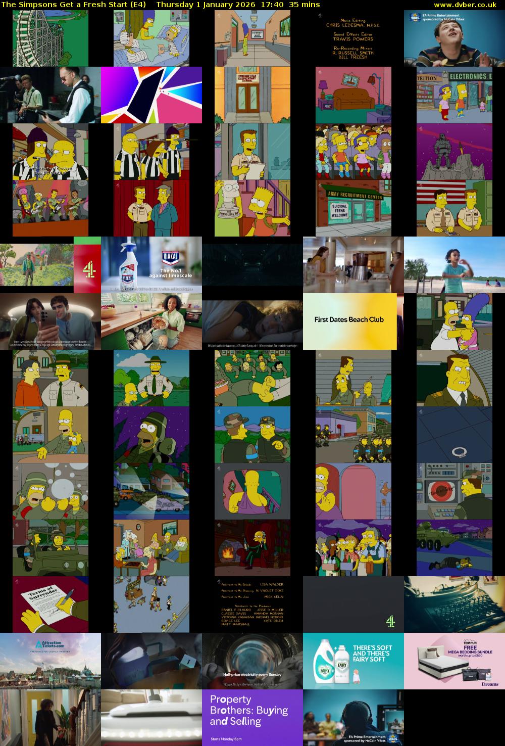 The Simpsons Get a Fresh Start (E4) Thursday 1 January 2026 17:40 - 18:15
