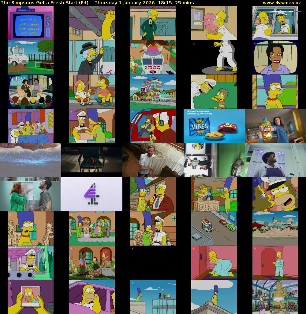 The Simpsons Get a Fresh Start (E4) Thursday 1 January 2026 18:15 - 18:40