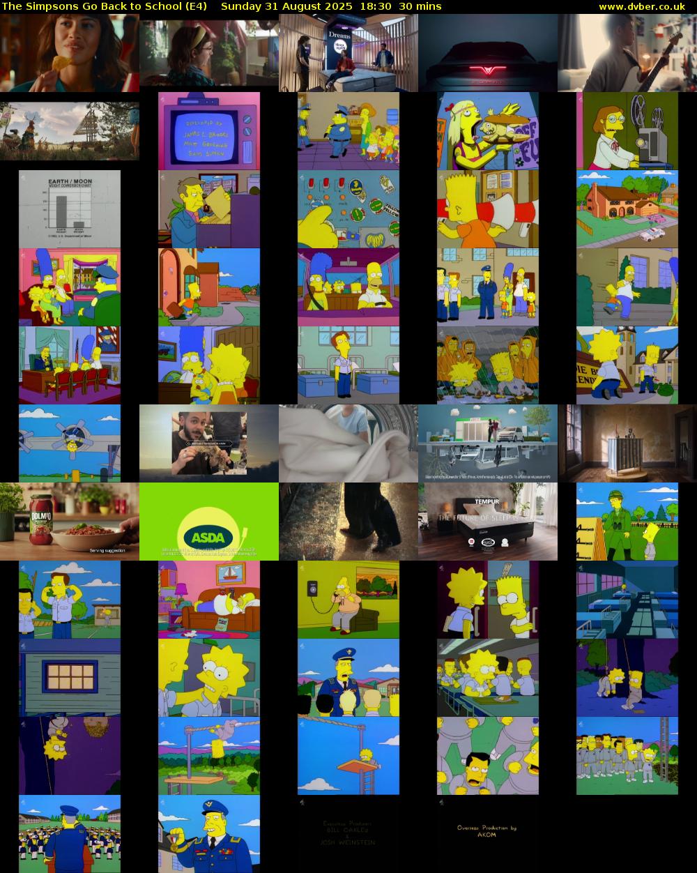 The Simpsons Go Back to School (E4) Sunday 31 August 2025 18:30 - 19:00