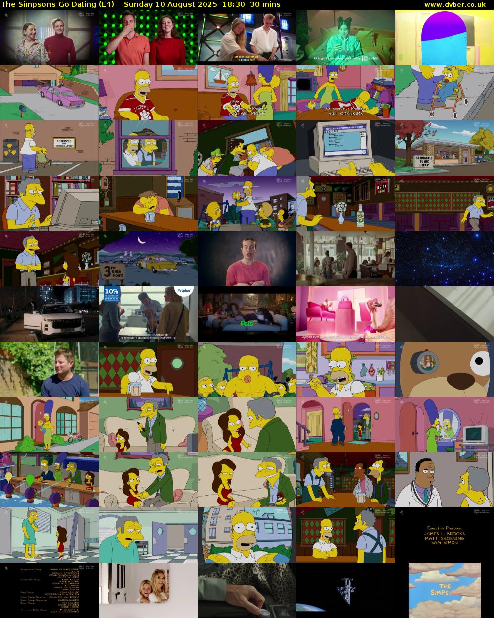 The Simpsons Go Dating (E4) Sunday 10 August 2025 18:30 - 19:00