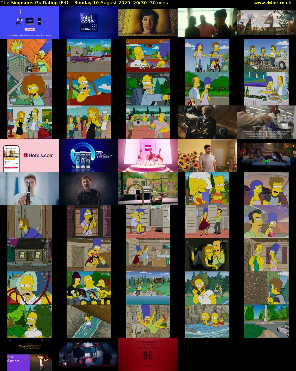 The Simpsons Go Dating (E4) Sunday 10 August 2025 20:30 - 21:00
