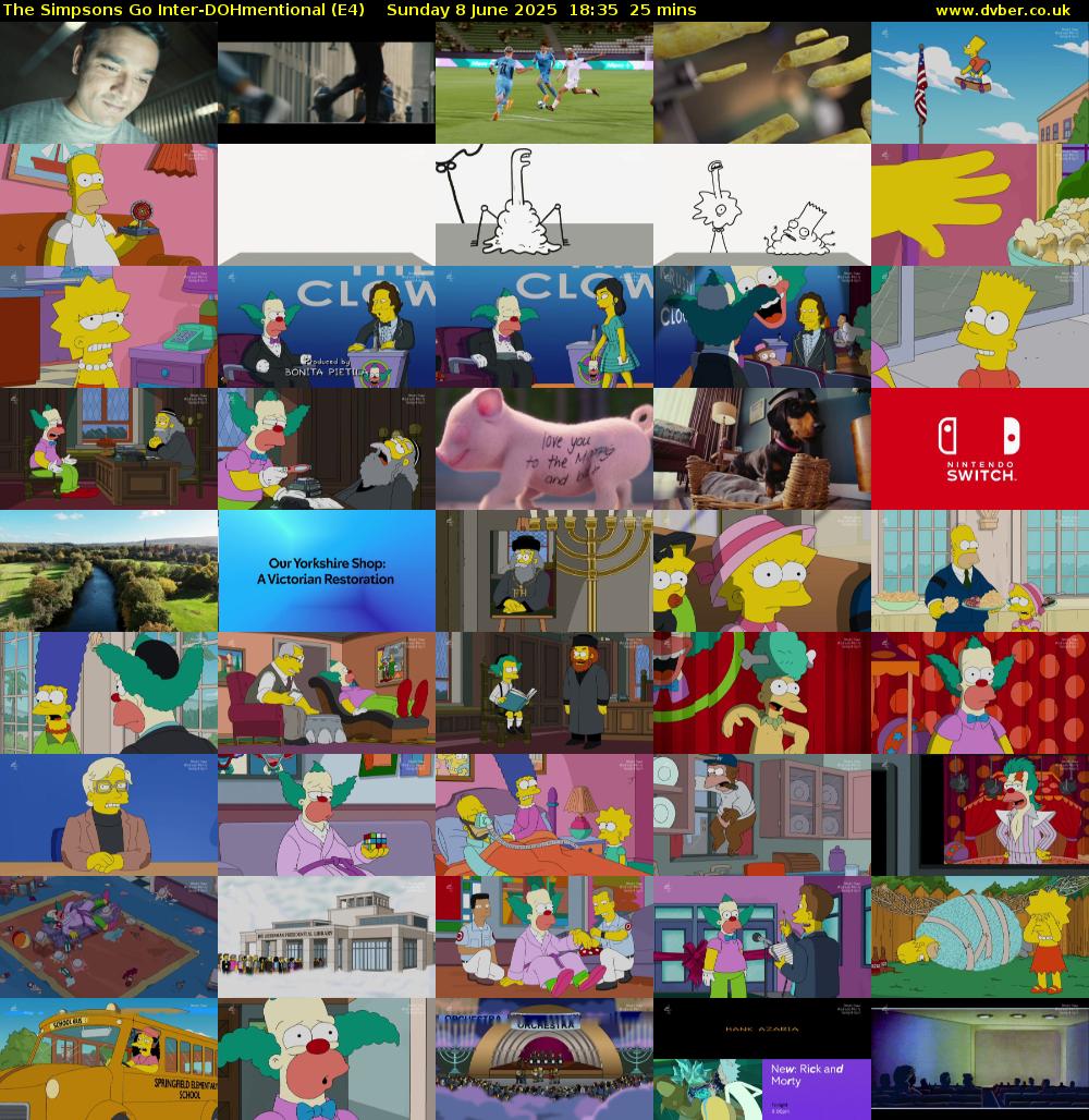 The Simpsons Go Inter-DOHmentional (E4) Sunday 8 June 2025 18:35 - 19:00