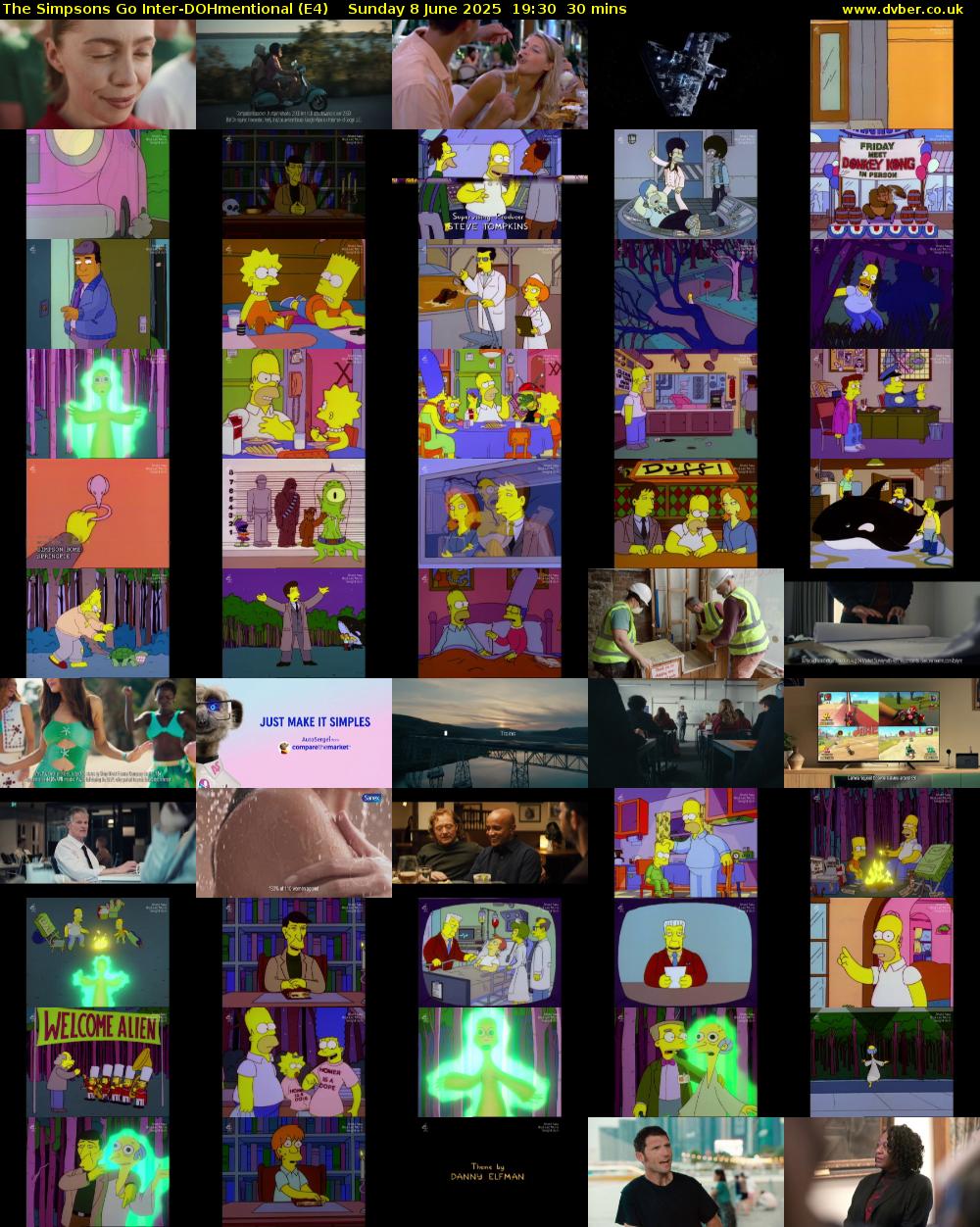 The Simpsons Go Inter-DOHmentional (E4) Sunday 8 June 2025 19:30 - 20:00