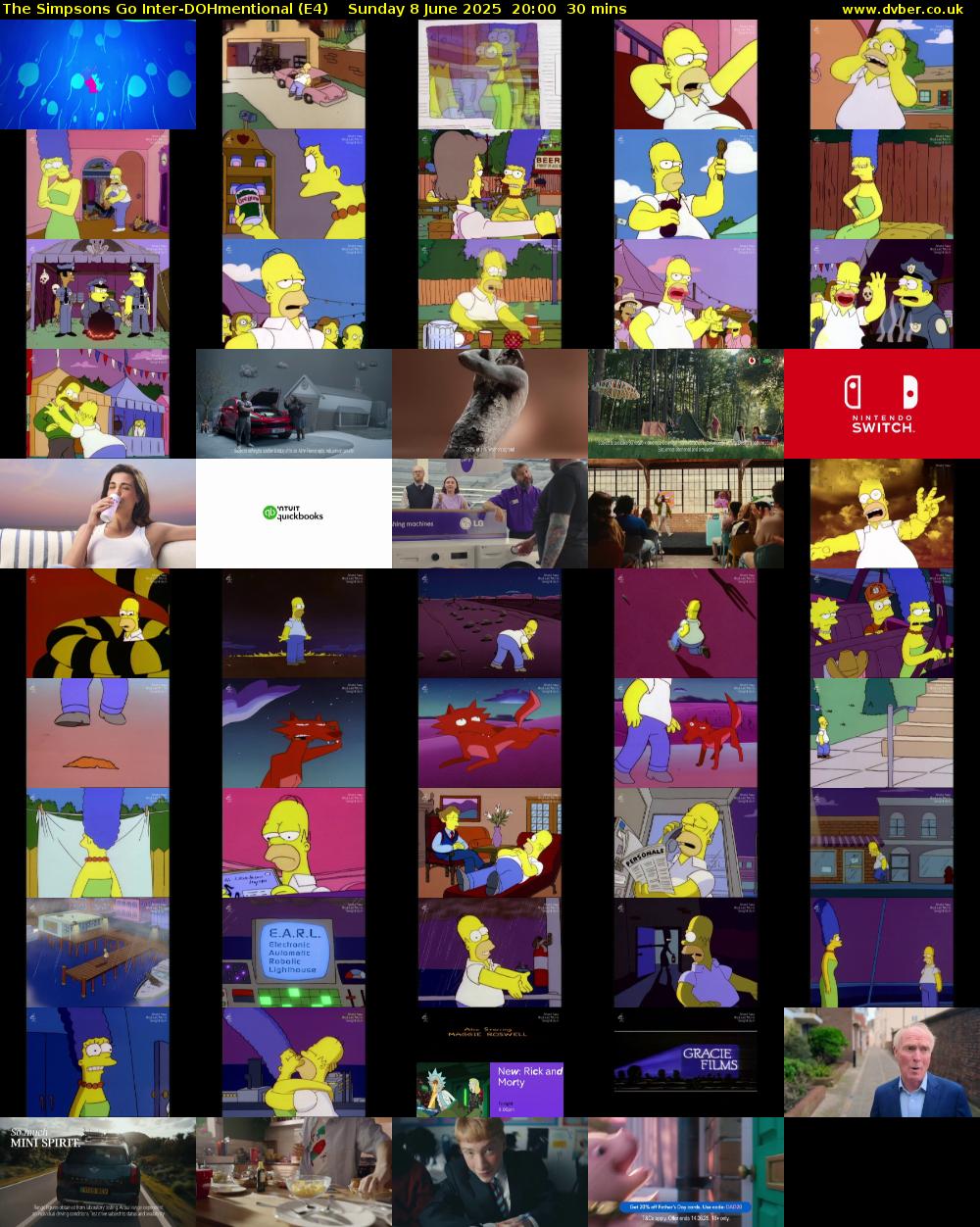 The Simpsons Go Inter-DOHmentional (E4) Sunday 8 June 2025 20:00 - 20:30