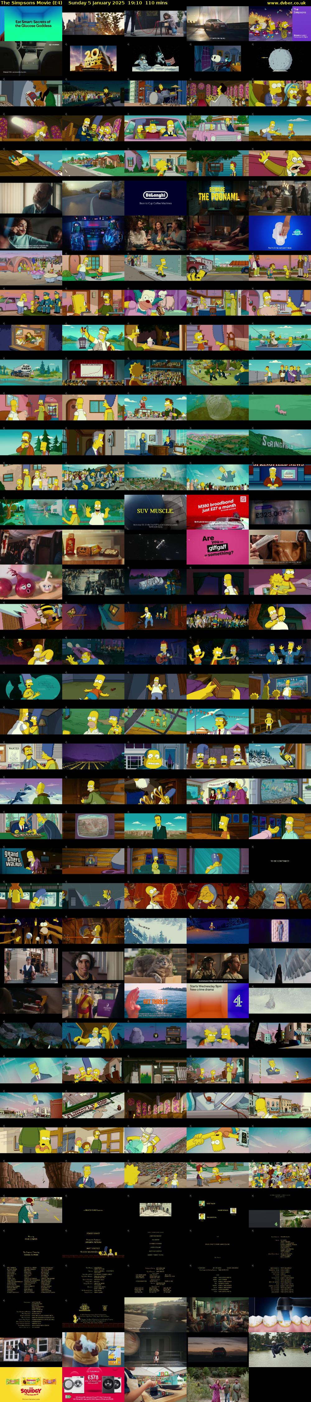 The Simpsons Movie (E4) Sunday 5 January 2025 19:10 - 21:00