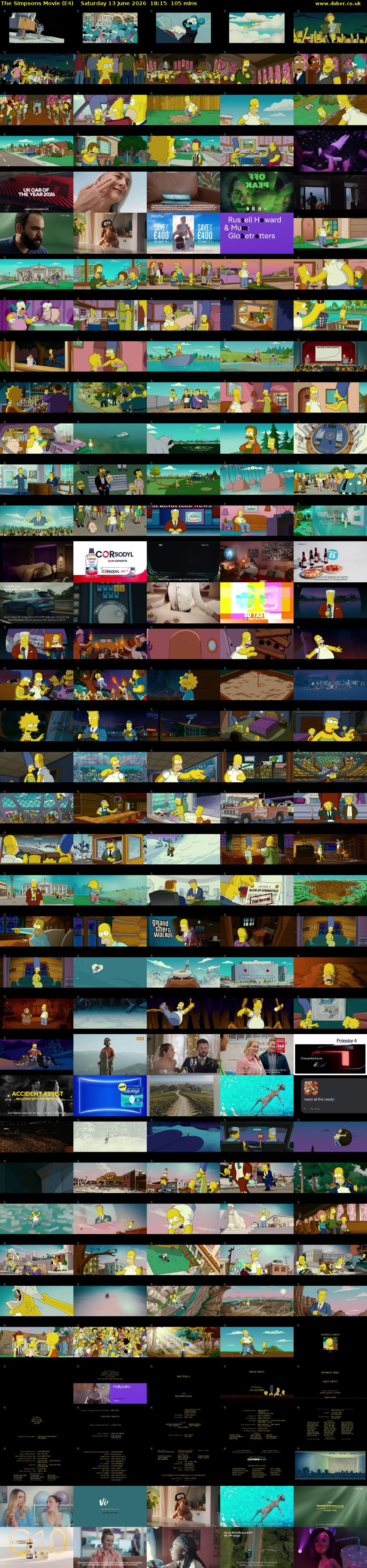 The Simpsons Movie (E4) Saturday 13 June 2026 18:15 - 20:00