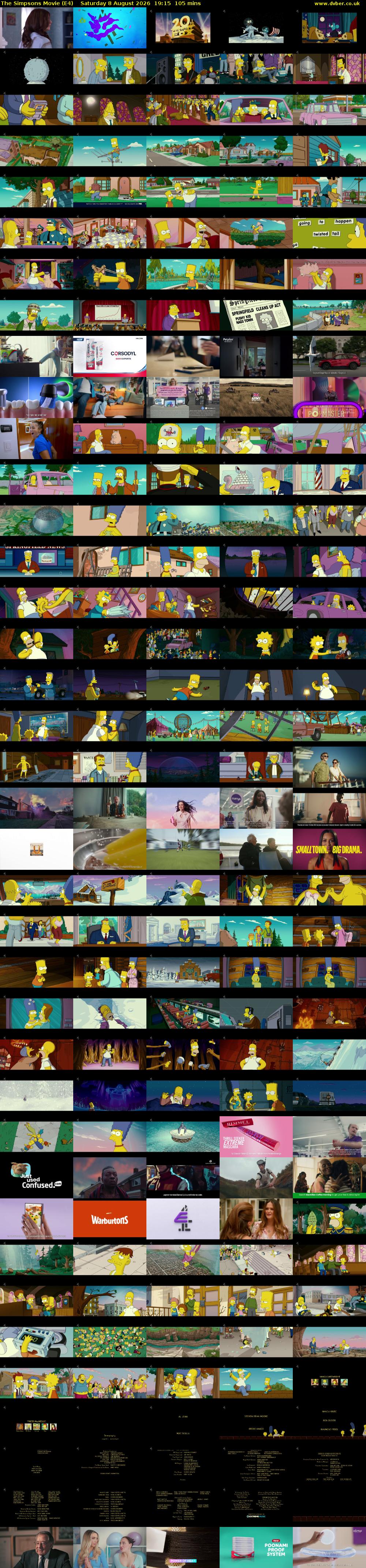 The Simpsons Movie (E4) Saturday 8 August 2026 19:15 - 21:00