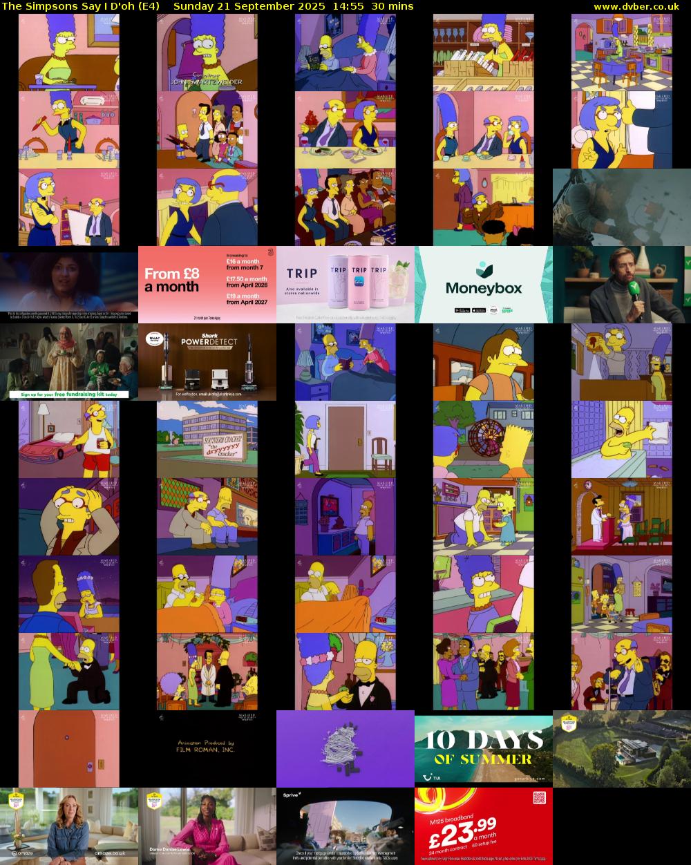 The Simpsons Say I D'oh (E4) Sunday 21 September 2025 14:55 - 15:25