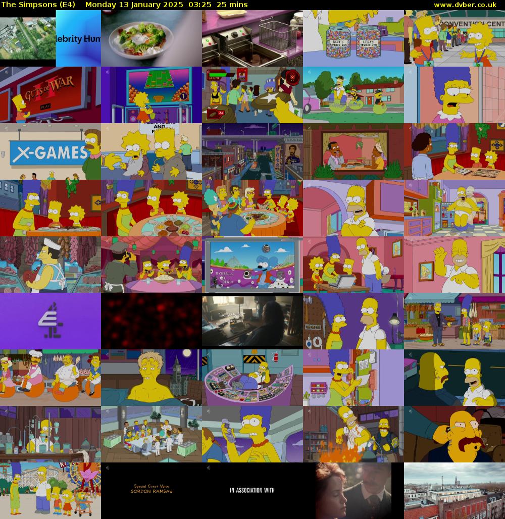 The Simpsons (E4) Monday 13 January 2025 03:25 - 03:50