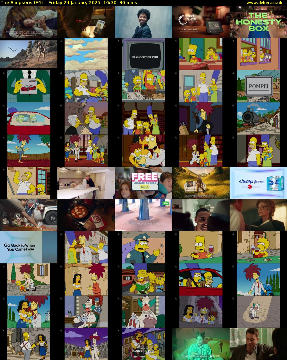 The Simpsons (E4) Friday 24 January 2025 16:30 - 17:00