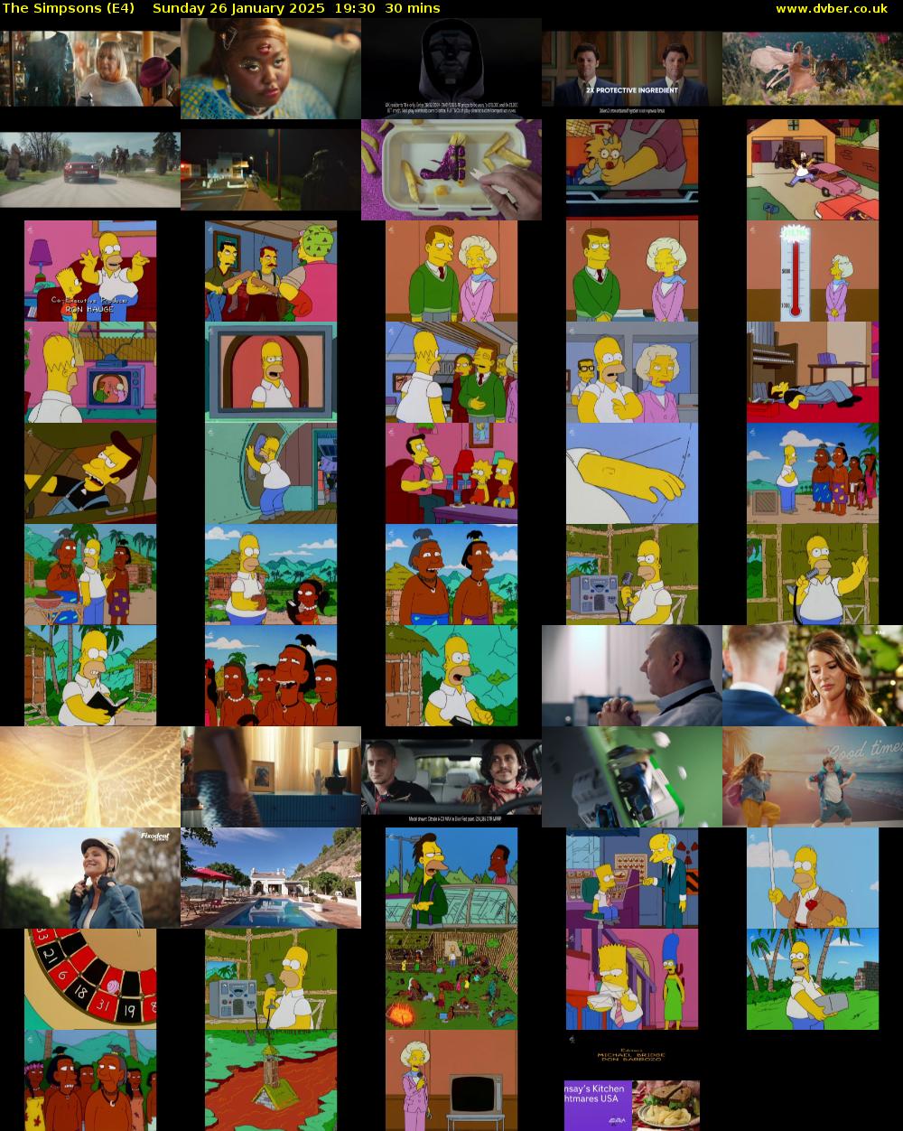 The Simpsons (E4) Sunday 26 January 2025 19:30 - 20:00
