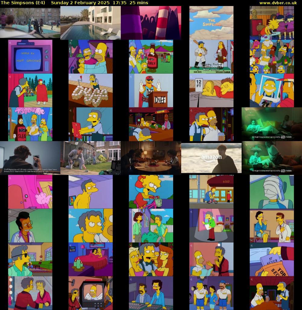 The Simpsons (E4) Sunday 2 February 2025 17:35 - 18:00