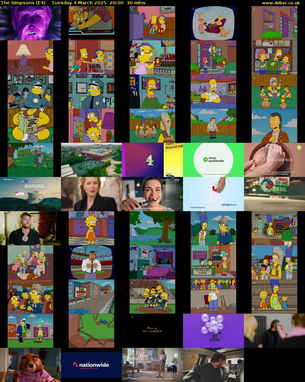 The Simpsons (E4) Tuesday 4 March 2025 20:00 - 20:30