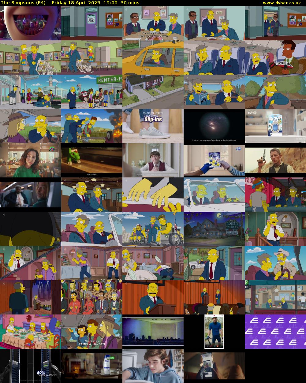 The Simpsons (E4) Friday 18 April 2025 19:00 - 19:30