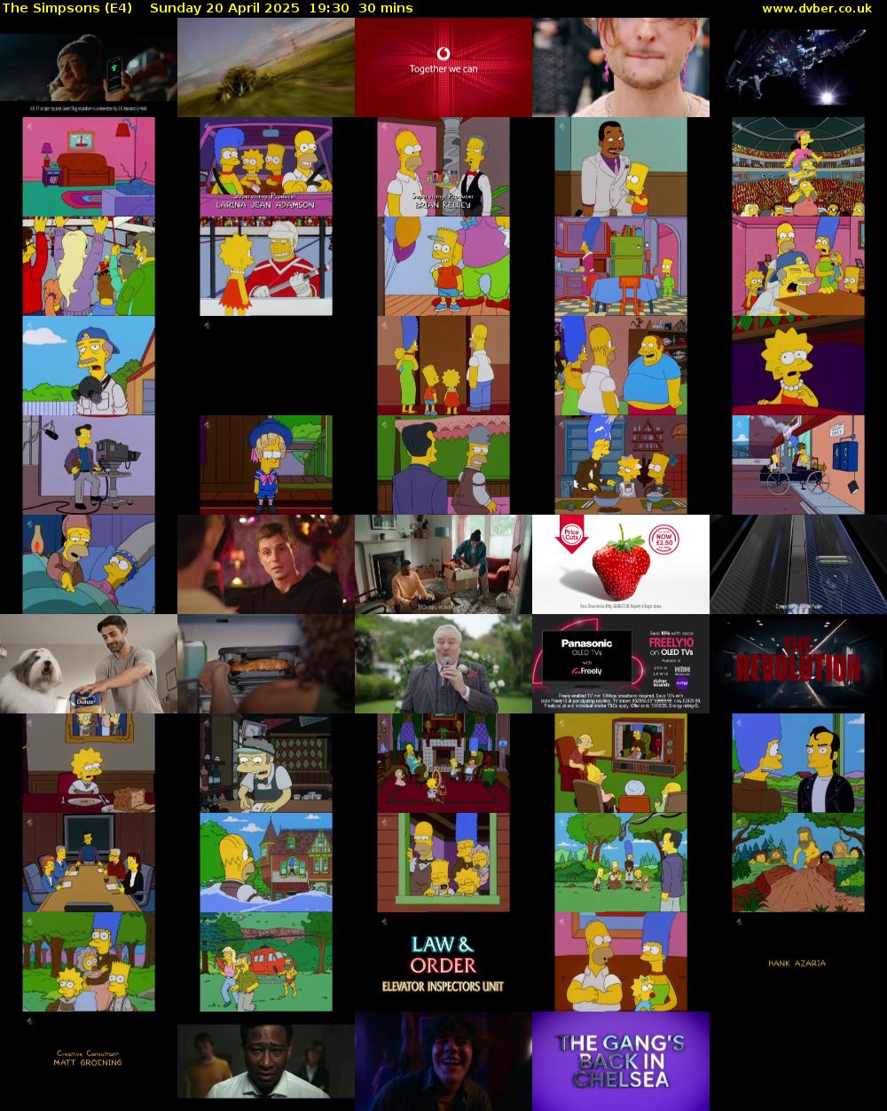 The Simpsons (E4) Sunday 20 April 2025 19:30 - 20:00