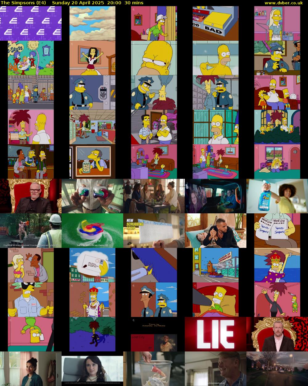 The Simpsons (E4) Sunday 20 April 2025 20:00 - 20:30