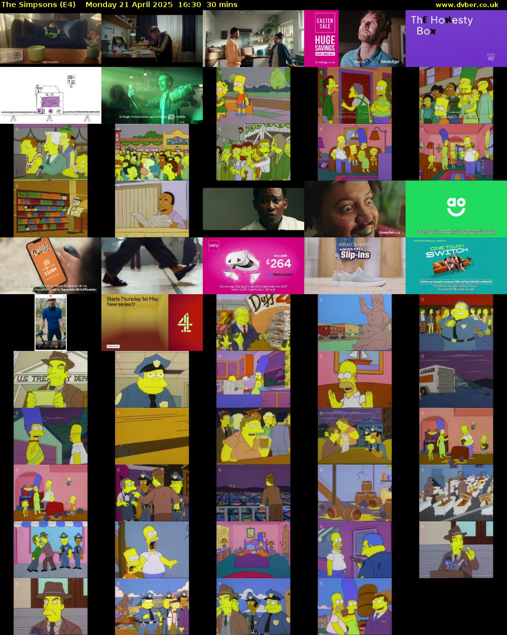 The Simpsons (E4) Monday 21 April 2025 16:30 - 17:00