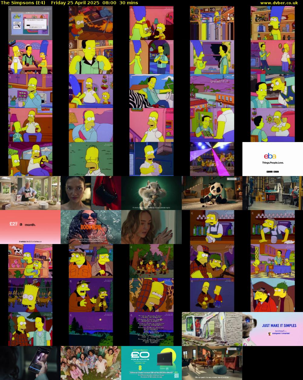 The Simpsons (E4) Friday 25 April 2025 08:00 - 08:30