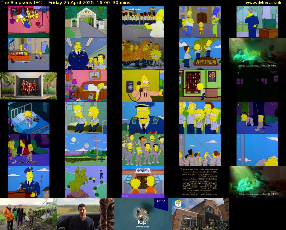 The Simpsons (E4) Friday 25 April 2025 16:00 - 16:30
