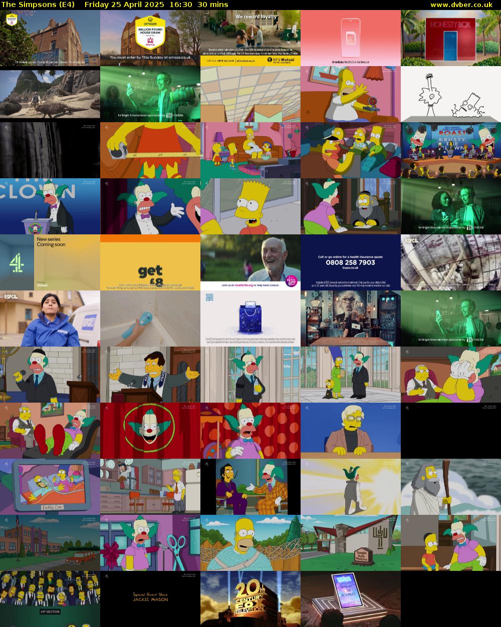 The Simpsons (E4) Friday 25 April 2025 16:30 - 17:00