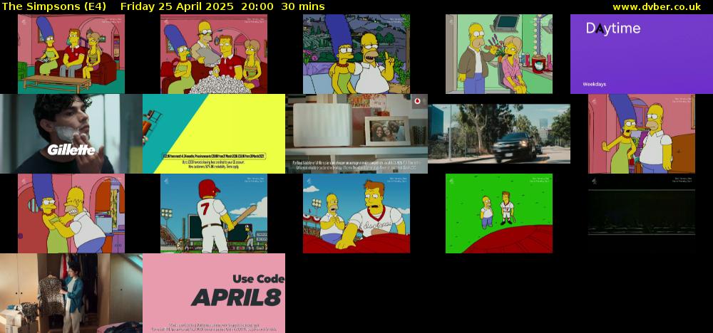 The Simpsons (E4) Friday 25 April 2025 20:00 - 20:30