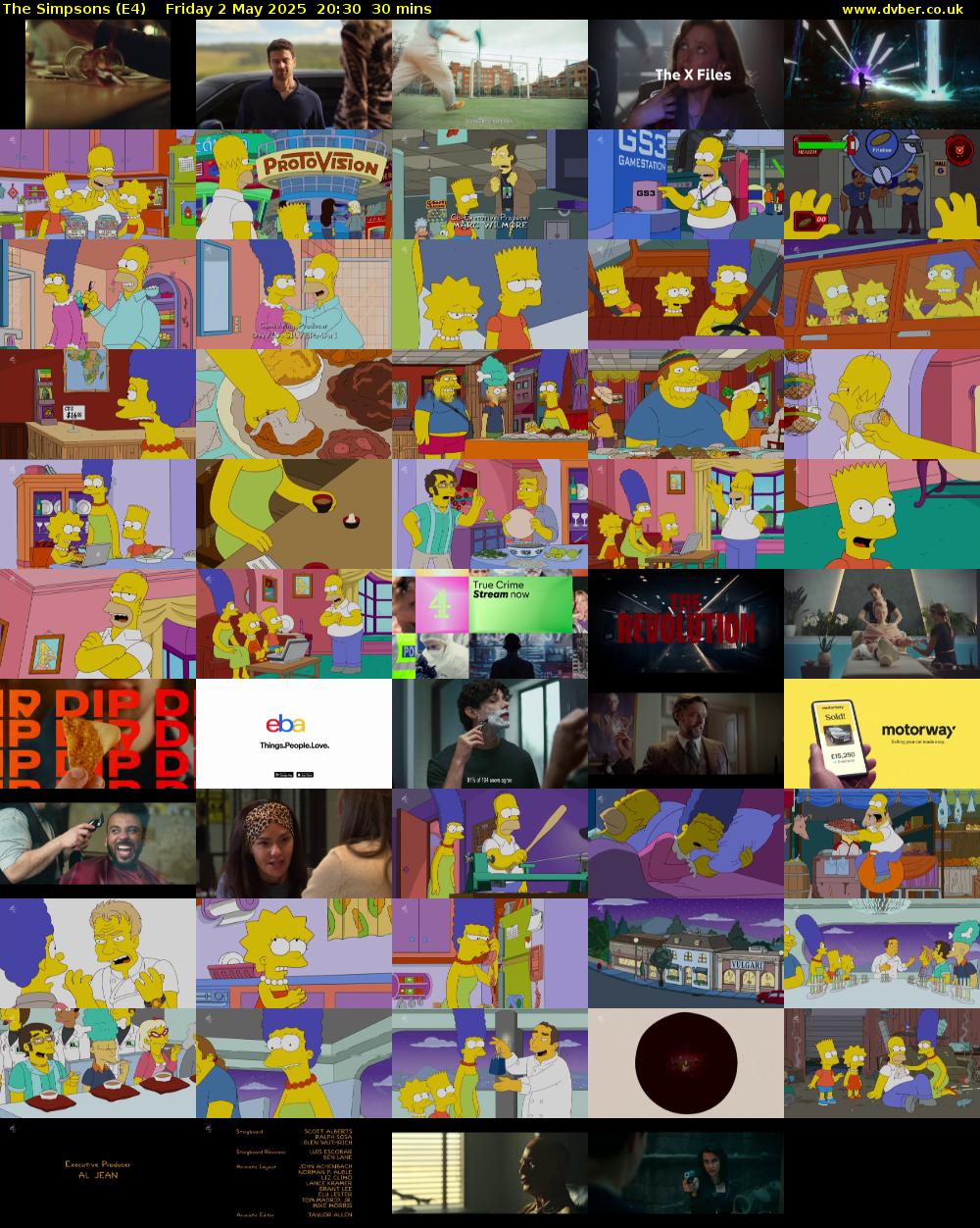The Simpsons (E4) Friday 2 May 2025 20:30 - 21:00