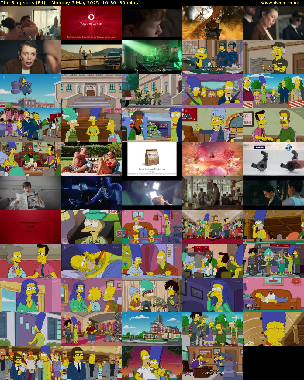 The Simpsons (E4) Monday 5 May 2025 16:30 - 17:00