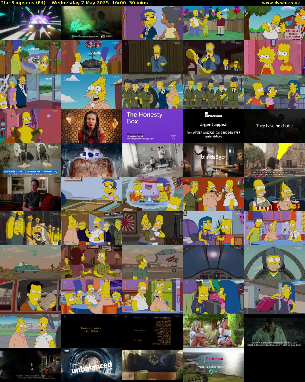 The Simpsons (E4) Wednesday 7 May 2025 16:00 - 16:30