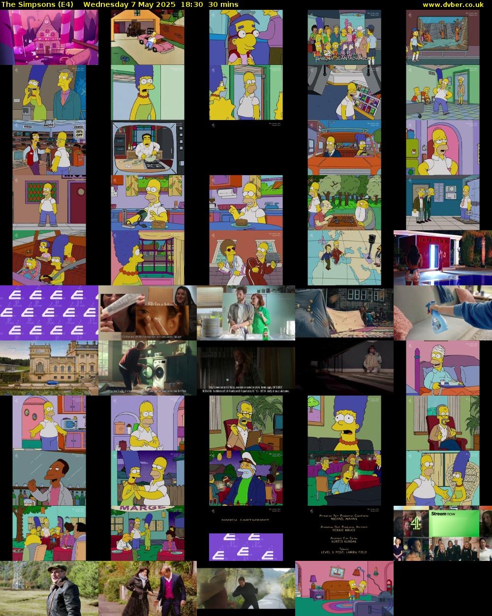The Simpsons (E4) Wednesday 7 May 2025 18:30 - 19:00