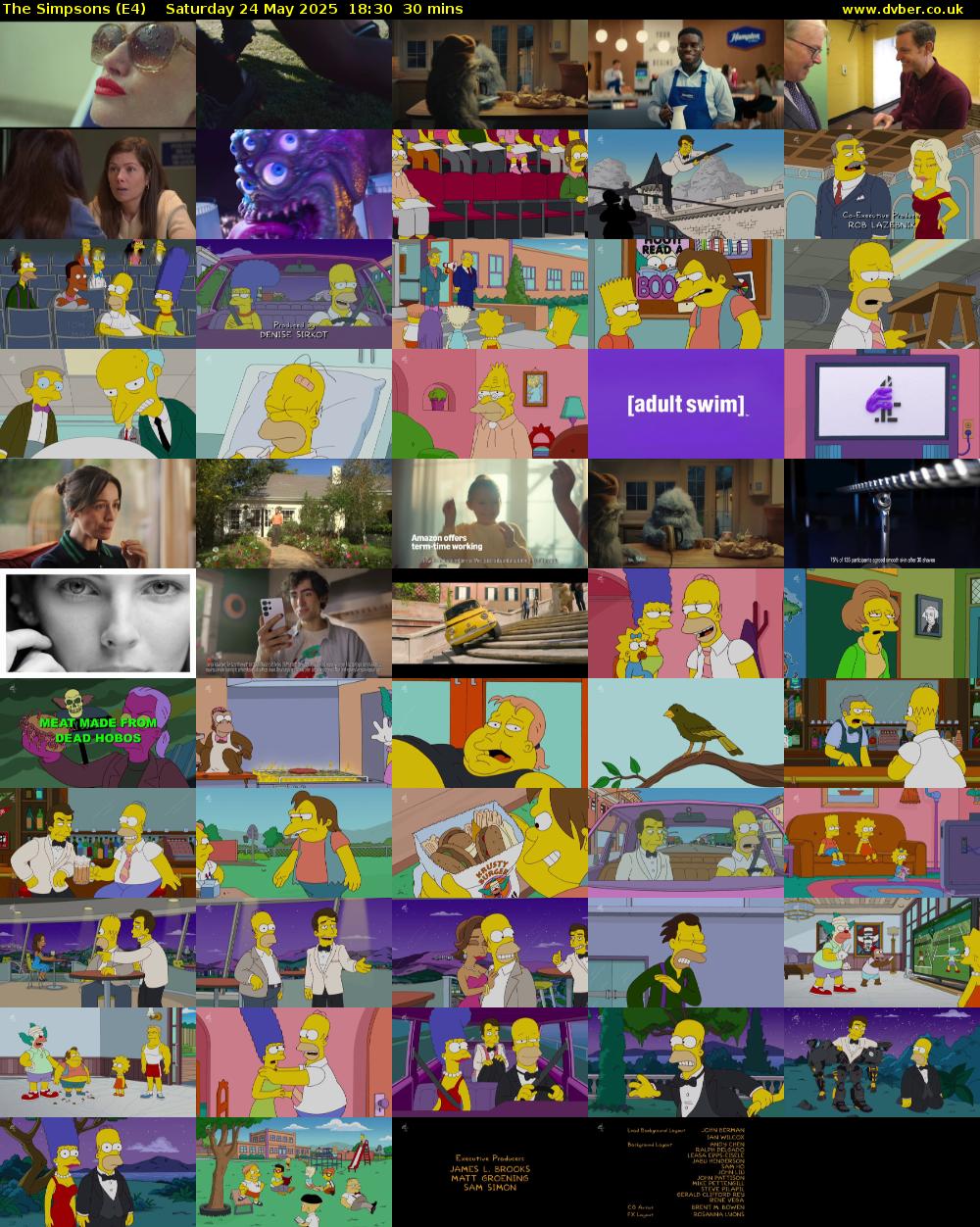The Simpsons (E4) Saturday 24 May 2025 18:30 - 19:00