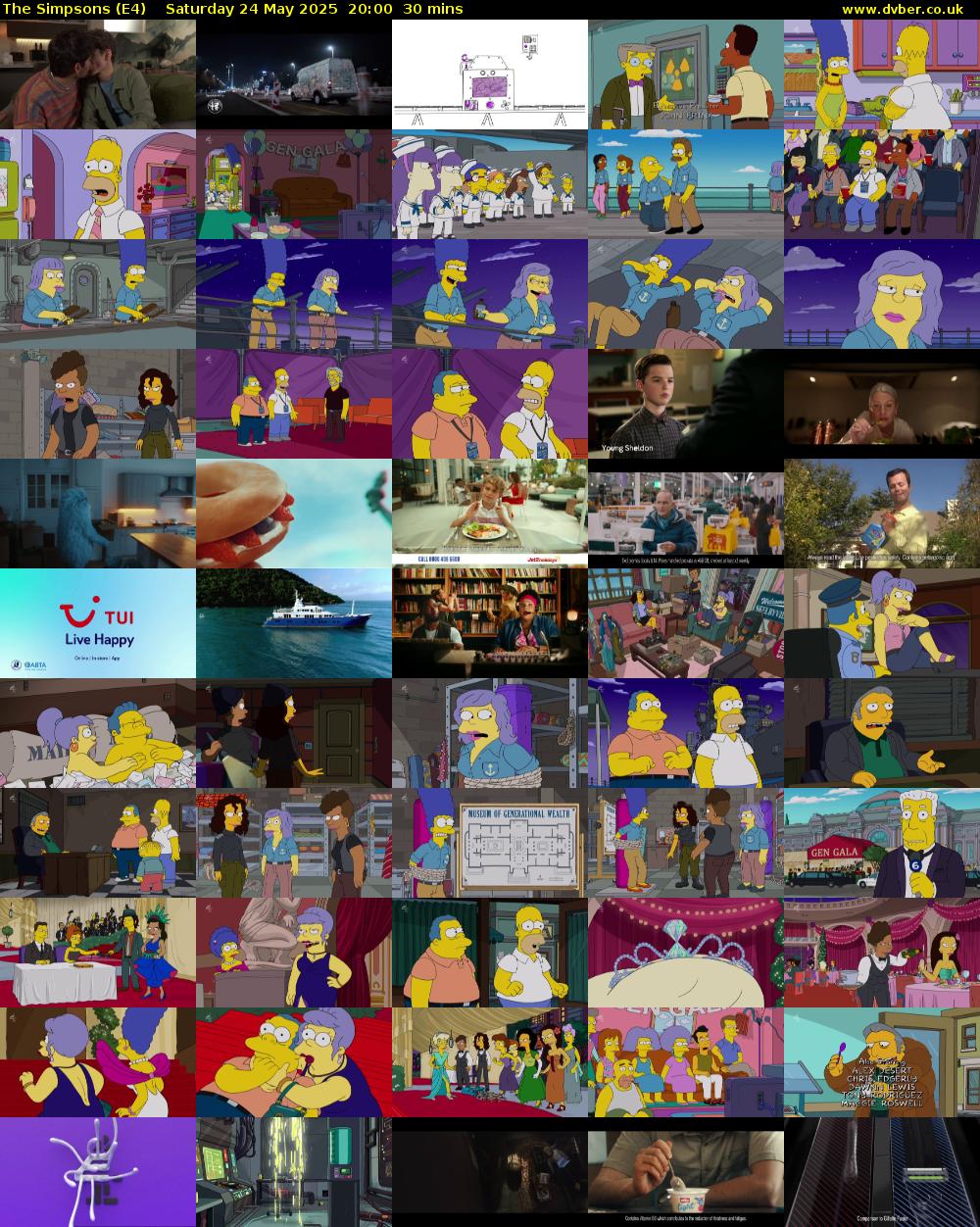 The Simpsons (E4) Saturday 24 May 2025 20:00 - 20:30