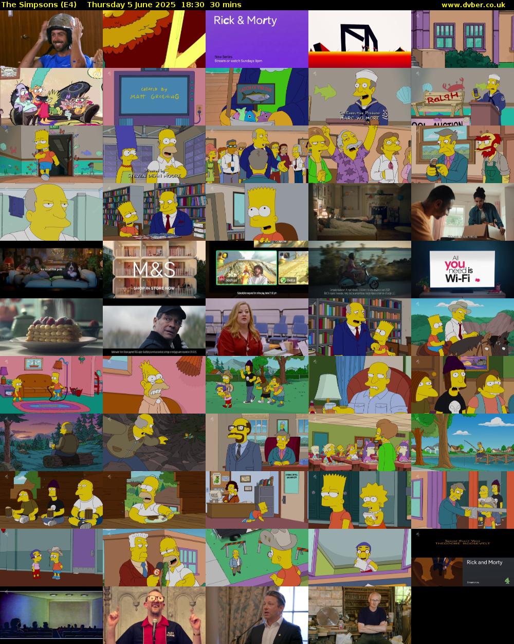 The Simpsons (E4) Thursday 5 June 2025 18:30 - 19:00