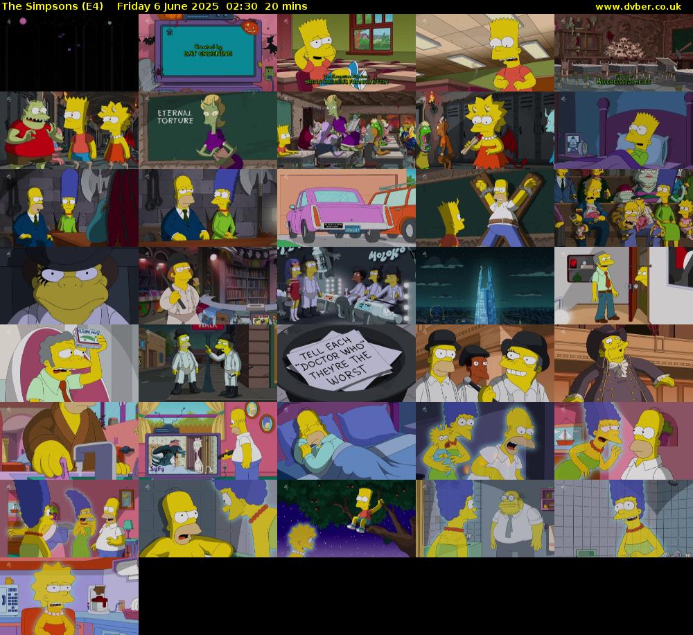 The Simpsons (E4) Friday 6 June 2025 02:30 - 02:50