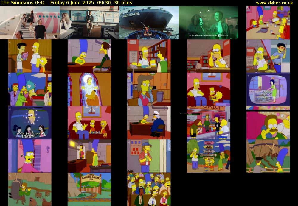 The Simpsons (E4) Friday 6 June 2025 09:30 - 10:00
